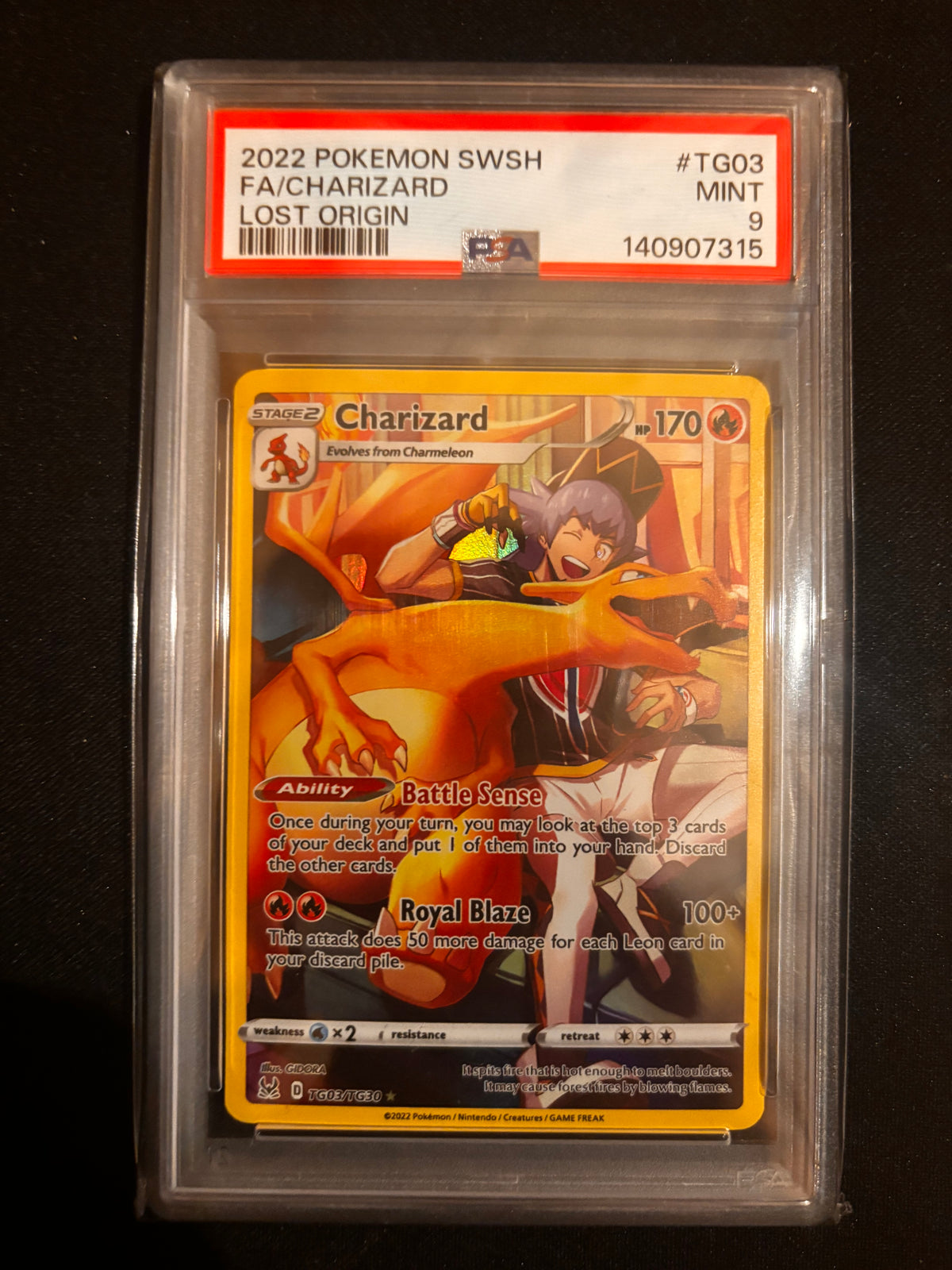 Pokémon Sword & Shield—Lost Origin FA/Charizard - PSA 9